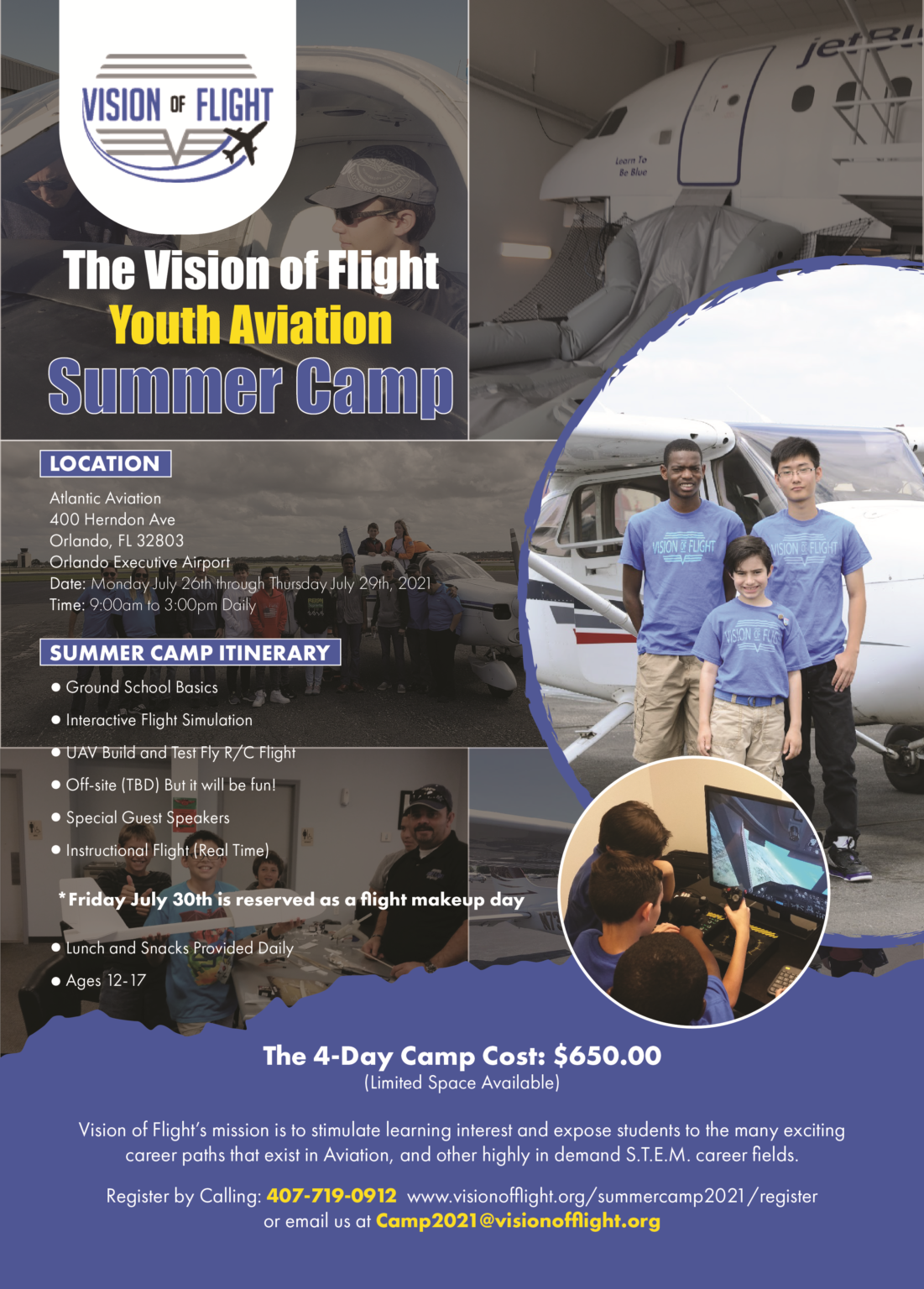 Vision of Flight Youth Aviation Summer Camp Vision of Flight